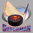 Superman T-shirt Hockey Stick And Puck Adult Heather Gray Tee