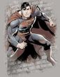 Superman T-shirt Justice League Bricks Adult Silver Gray Tee Shirt