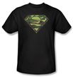 Superman T-shirt Military Camo Logo Adult Superhero Black Tee Shirt