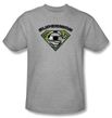 Superman T-shirt Soccer Ball Shield Adult Heather Gray Tee Shirt