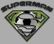 Superman T-shirt Soccer Ball Shield Adult Heather Gray Tee Shirt