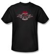 Superman T-shirt Steel Flames Shield Logo Adult Black Tee Shirt