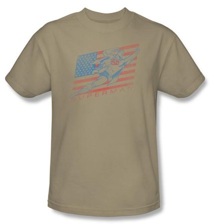 Superman T-shirt Vintage DC Comics Superhero Adult Sand Tee Shirt