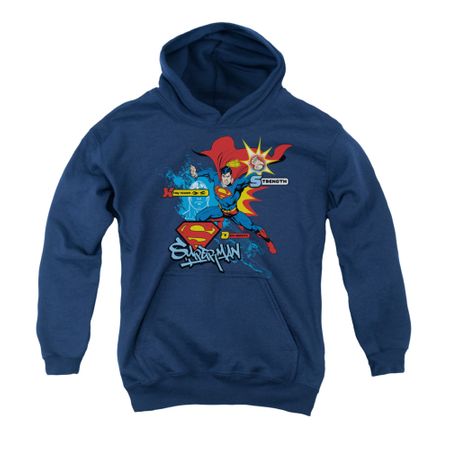 Superman Youth Hoodie Abilities Navy Kids Hoody