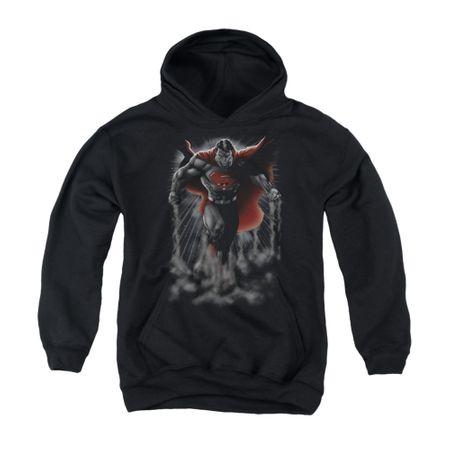 Superman Youth Hoodie Above The Clouds Black Kids Hoody