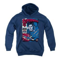 Superman Youth Hoodie Action Packed Navy Kids Hoody