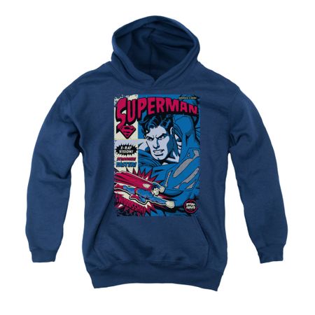 Superman Youth Hoodie Action Packed Navy Kids Hoody