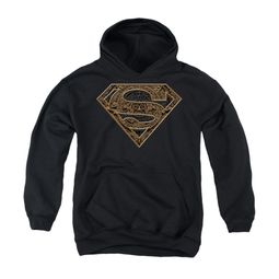 Superman Youth Hoodie Aztec Shield Black Kids Hoody
