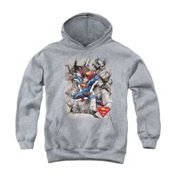 Superman Youth Hoodie Break Through Athletic Heather Kids Hoody