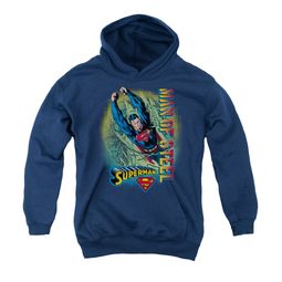 Superman Youth Hoodie Break Through Navy Kids Hoody