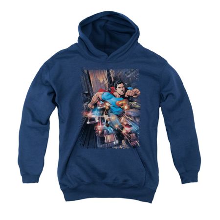 Superman Youth Hoodie Bullet Proof Navy Kids Hoody