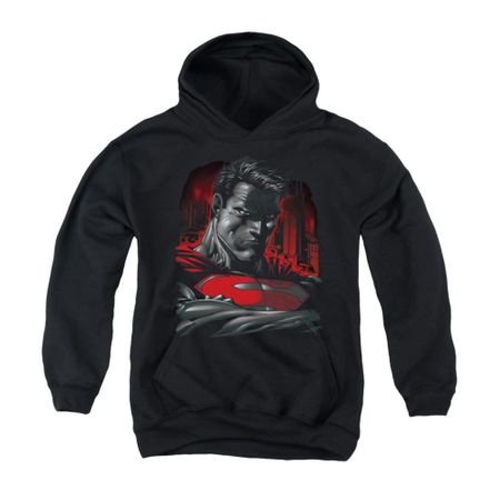 Superman Youth Hoodie Bust Black Kids Hoody