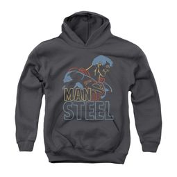 Superman Youth Hoodie Colored Lines Charcoal Kids Hoody Superman Youth Hoodie Colored Lines Charcoal Kids Hoody