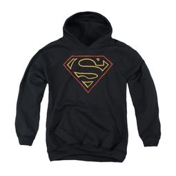 Superman Youth Hoodie Colored Shield Black Kids Hoody