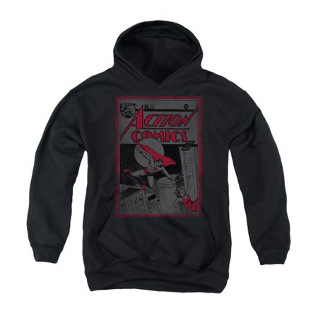 Superman Youth Hoodie Comic #23 Black Kids Hoody