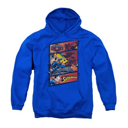 Superman Youth Hoodie Comic Strip Royal Blue Kids Hoody