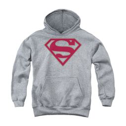 Superman Youth Hoodie Crimson Shield Athletic Heather Kids Hoody