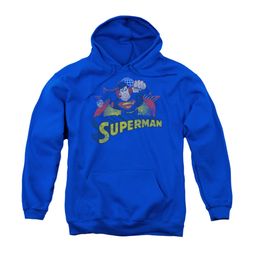 Superman Youth Hoodie Distresed Royal Kids Hoody