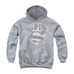 Superman Youth Hoodie Distressed Man Of Steel Athletic Heather Kids Hoody