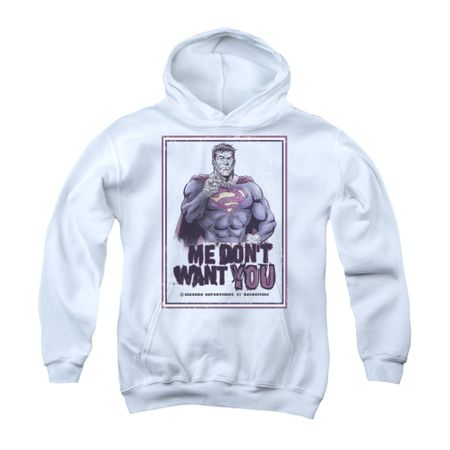 Superman Youth Hoodie Don't Want You White Kids Hoody