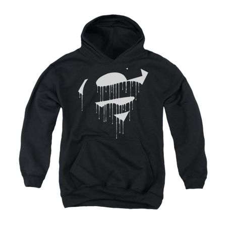 Superman Youth Hoodie Dripping Shield Black Kids Hoody