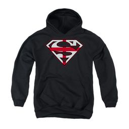Superman Youth Hoodie English Shield Black Kids Hoody