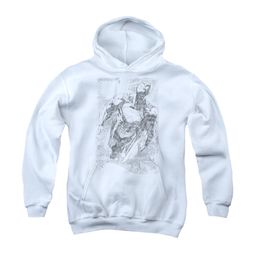Superman Youth Hoodie Flying Sketch White Kids Hoody