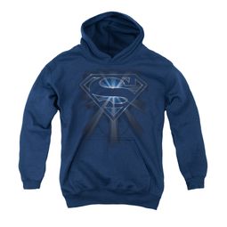 Superman Youth Hoodie Glowing Shield Navy Kids Hoody