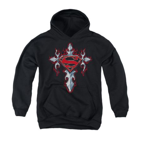 Superman Youth Hoodie Gothic Cross Black Kids Hoody