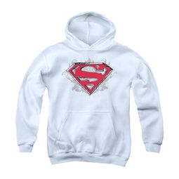 Superman Youth Hoodie Hastily Drawn White Kids Hoody