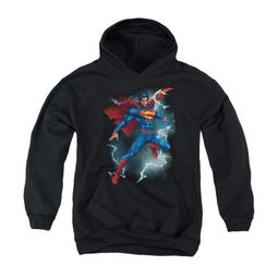 Superman Youth Hoodie Lightning Black Kids Hoody
