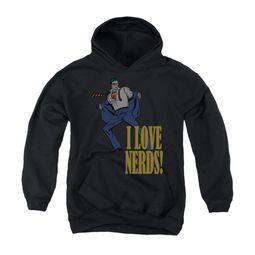 Superman Youth Hoodie Love Nerds Black Kids Hoody