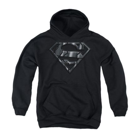 Superman Youth Hoodie Mech Shield Black Kids Hoody