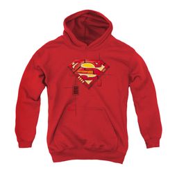 Superman Youth Hoodie Mech Shield Red Kids Hoody