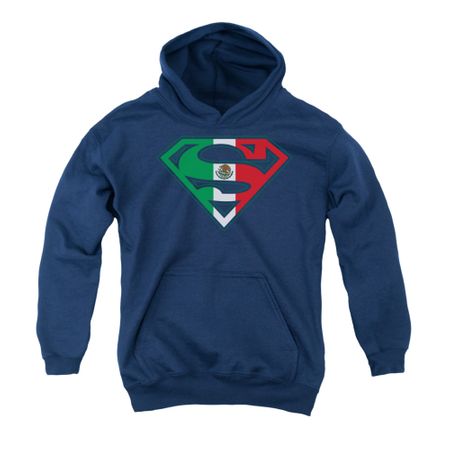 Superman Youth Hoodie Mexican Shield Navy Kids Hoody