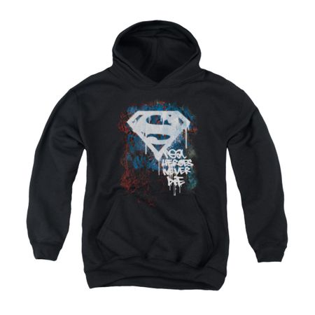 Superman Youth Hoodie Never Die Black Kids Hoody