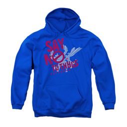 Superman Youth Hoodie No To Thugs Royal Blue Kids Hoody