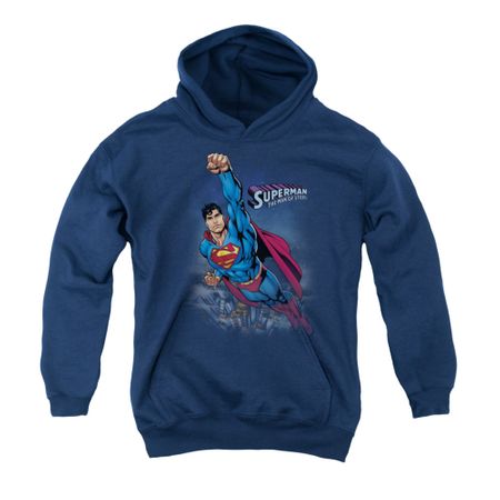 Superman Youth Hoodie Over The City Navy Kids Hoody