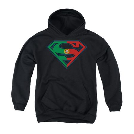 Superman Youth Hoodie Portugal Shield Black Kids Hoody