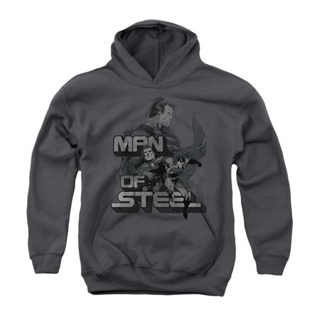 Superman Youth Hoodie Poses Charcoal Kids Hoody