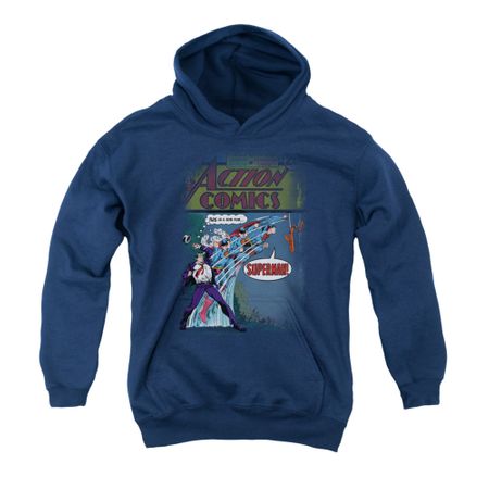 Superman Youth Hoodie Quick Change Navy Kids Hoody