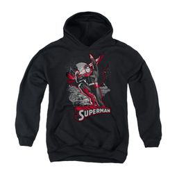 Superman Youth Hoodie Red & Gray Black Kids Hoody