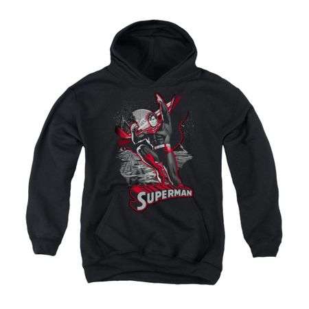 Superman Youth Hoodie Red & Gray Black Kids Hoody