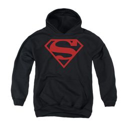 Superman Youth Hoodie Red Shield Black Kids Hoody