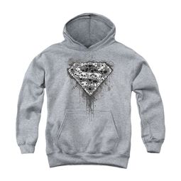 Superman Youth Hoodie Skull Shield Athletic Heather Kids Hoody Superman Youth Hoodie Skull Shield Athletic Heather Kids Hoody