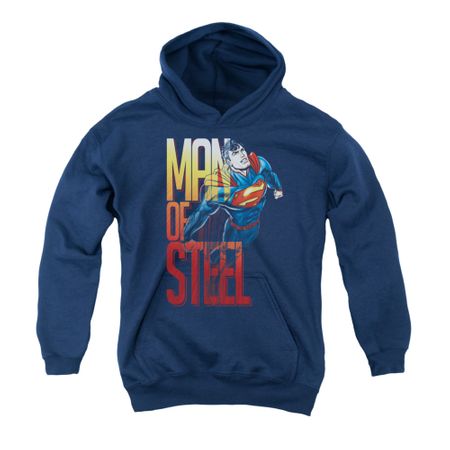 Superman Youth Hoodie Steel Flight Navy Kids Hoody