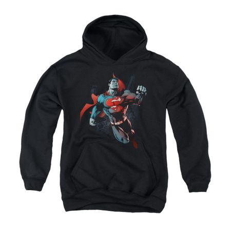 Superman Youth Hoodie Up In The Sky Black Kids Hoody