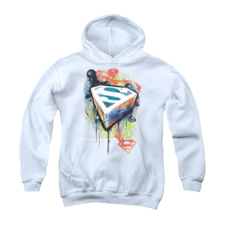 Superman Youth Hoodie Urban Shield White Kids Hoody