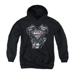 Superman Youth Hoodie V Twin Logo Black Kids Hoody Superman Youth Hoodie V Twin Logo Black Kids Hoody
