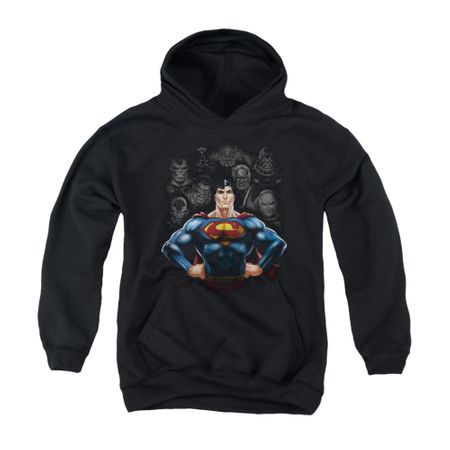 Superman Youth Hoodie Villians Black Kids Hoody
